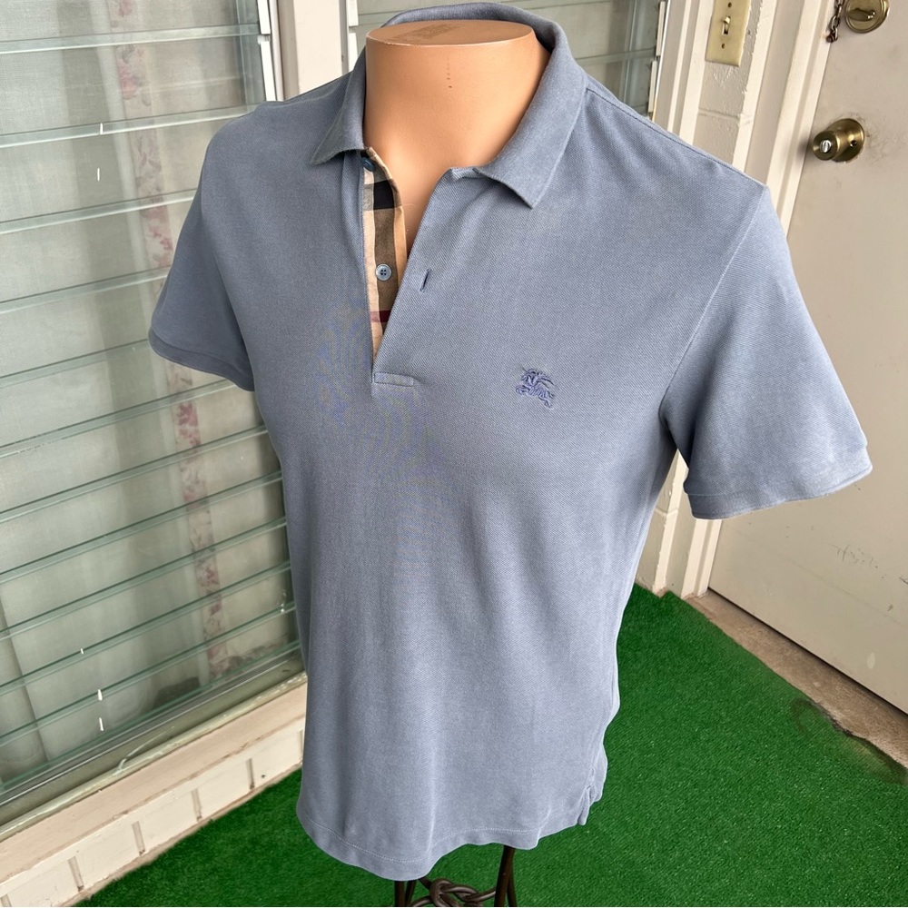 Burberry Brit polo shirt nova check lapel medium